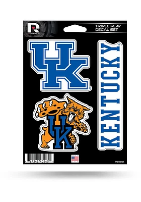 Kentucky Wildcats Triple Play Auto Decal - Blue