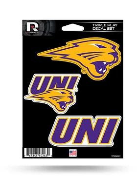 Northern Iowa Panthers Triple Play Auto Decal - Purple