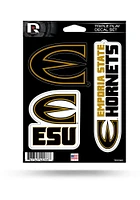 Emporia State Hornets Triple Play Auto Decal - Gold