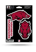Arkansas Razorbacks Triple Play Auto Decal - Cardinal