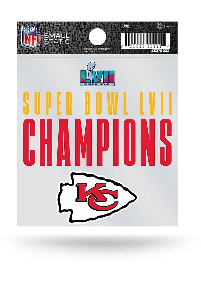 Kansas City Chiefs 2022 SB Champs Small Auto Static Cling Decal - Red