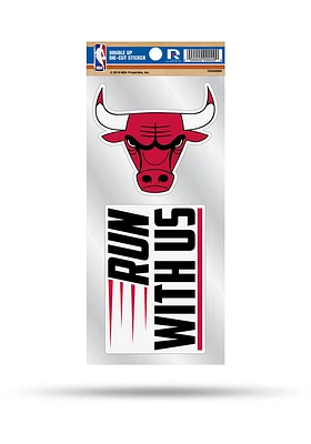 Chicago Bulls Double Up Auto Decal - Red