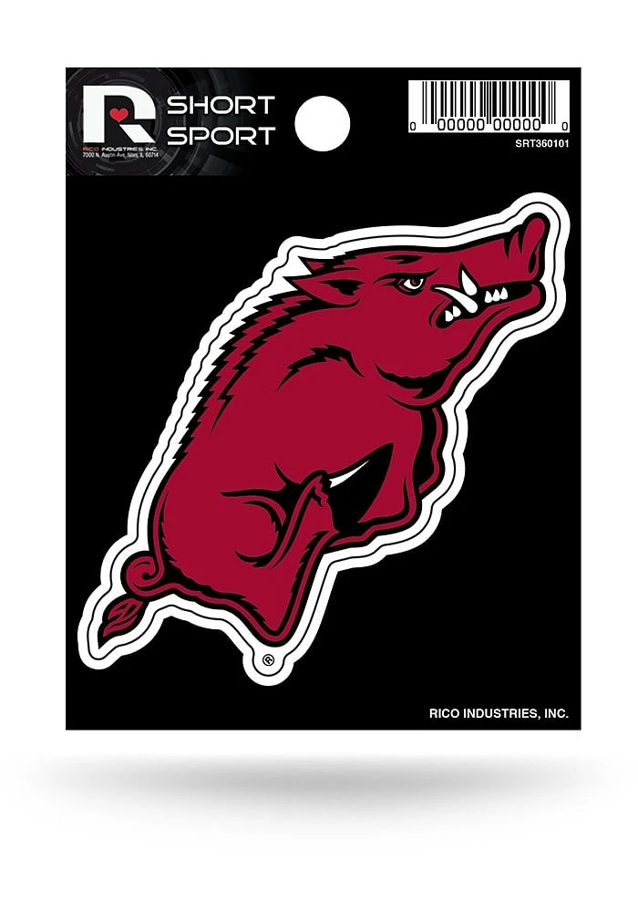 Arkansas Razorbacks Short Sport Auto Decal - Red