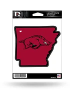 Arkansas Razorbacks State Shape Auto Decal - Red