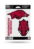 Arkansas Razorbacks Triple Spirit Auto Decal - Red