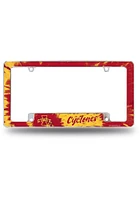 Iowa State Cyclones All Over Chrome License Plate Frame - Red
