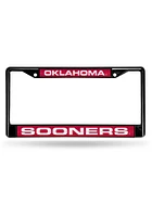 Oklahoma Sooners Black Chrome License Plate Frame - Crimson