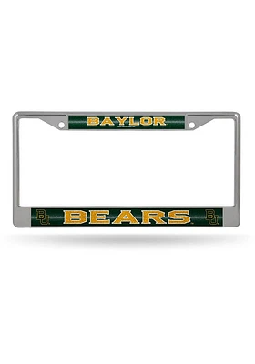 Baylor Bears Bling Chrome License Plate Frame - Green