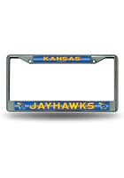 Kansas Jayhawks Bling Chrome License Plate Frame - Blue