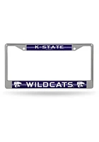 K-State Wildcats Bling Chrome License Plate Frame - Purple