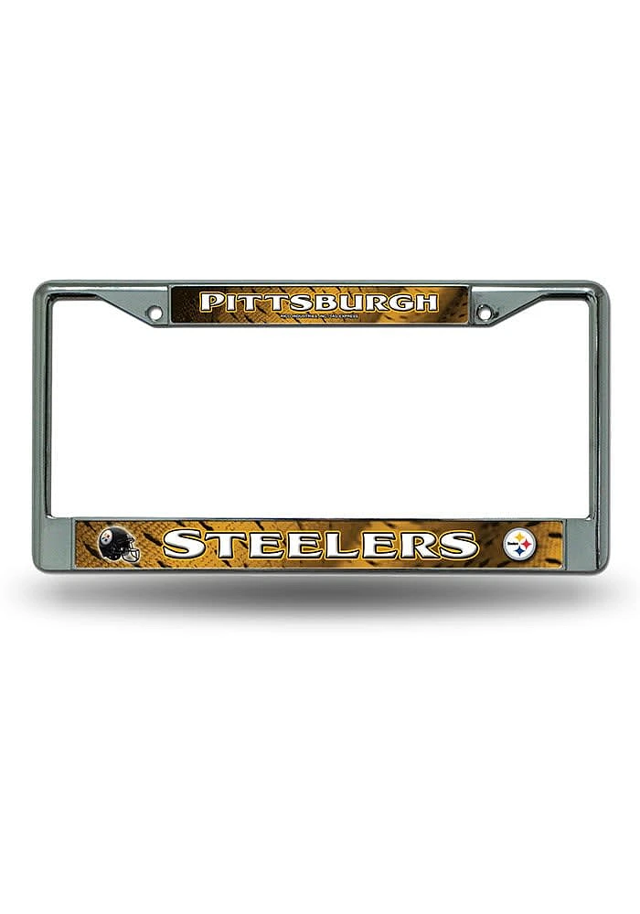 Pittsburgh Steelers Chrome License Plate Frame - Yellow