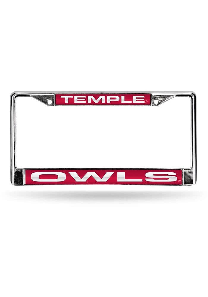Temple Owls Chrome License Plate Frame