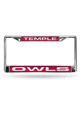 Temple Owls Chrome License Plate Frame