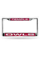 Temple Owls Chrome License Plate Frame