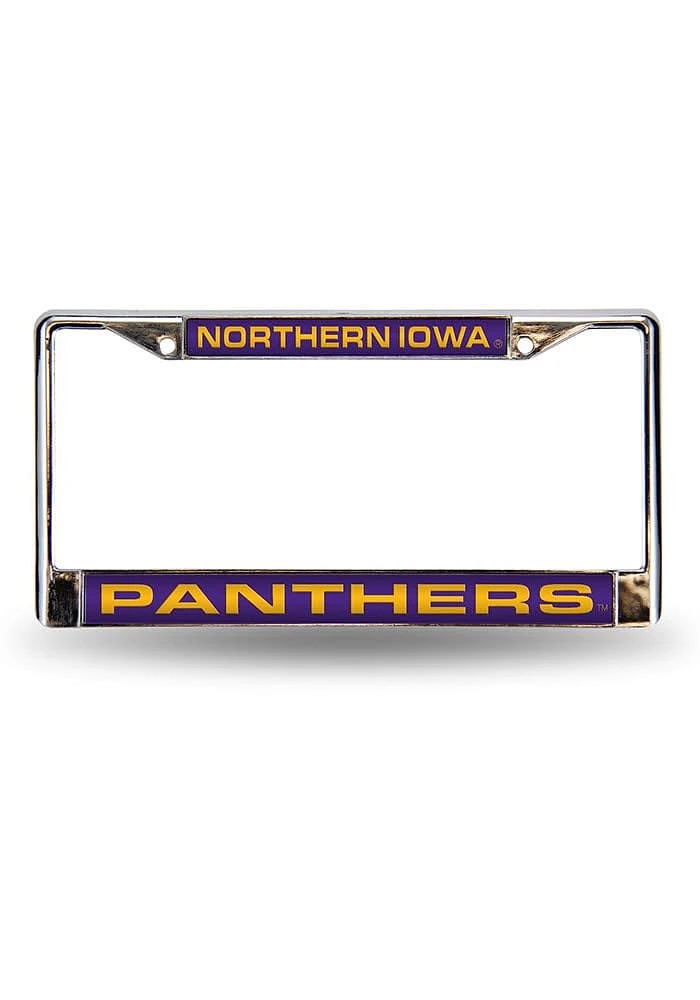 Northern Iowa Panthers Chrome License Plate Frame - Purple
