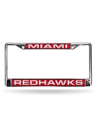 Miami RedHawks Chrome License Plate Frame - Red