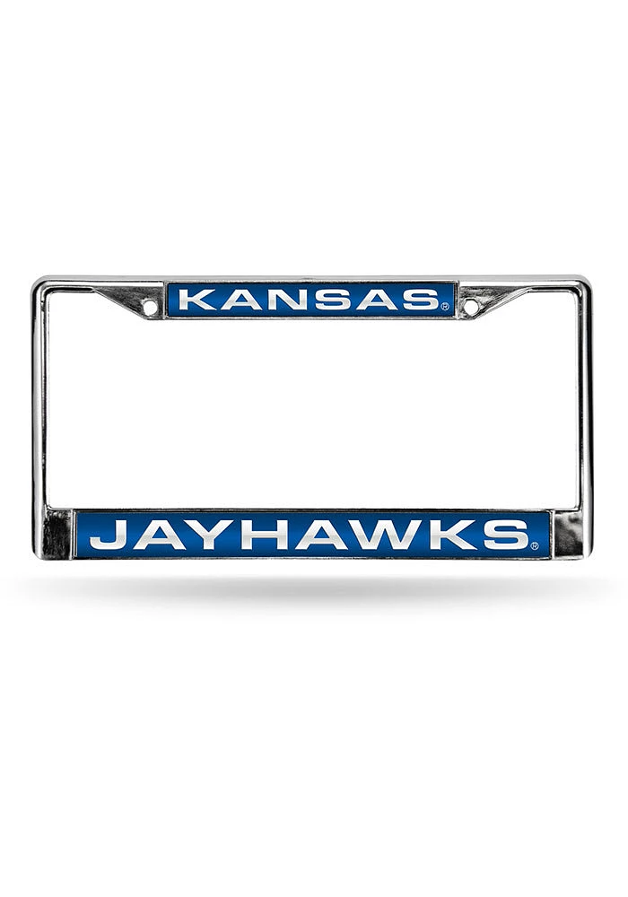 Kansas Jayhawks Chrome License Plate Frame - Blue