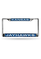 Kansas Jayhawks Chrome License Plate Frame - Blue
