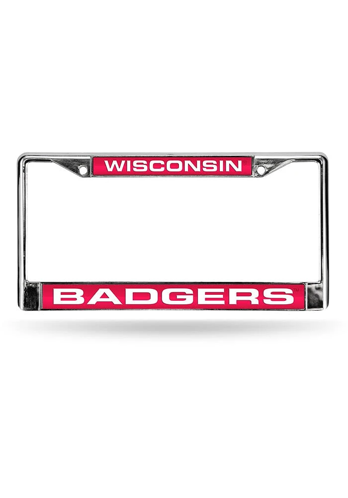 Wisconsin Badgers Chrome License Plate Frame - Red