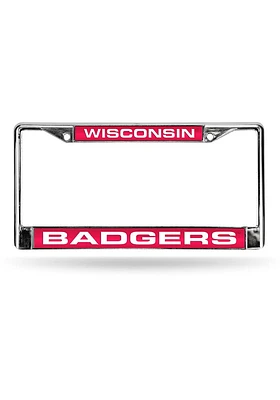 Wisconsin Badgers Chrome License Plate Frame - Red