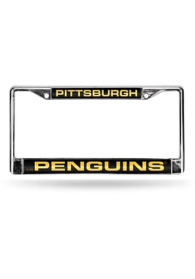 Pittsburgh Penguins Chrome License Plate Frame - Yellow
