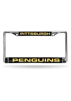 Pittsburgh Penguins Chrome License Plate Frame - Yellow