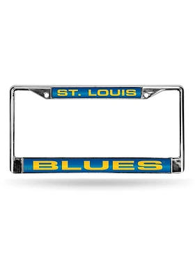 St Louis Blues Chrome License Plate Frame - Blue