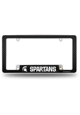 Michigan State Spartans All Over Chrome License Plate Frame - Green