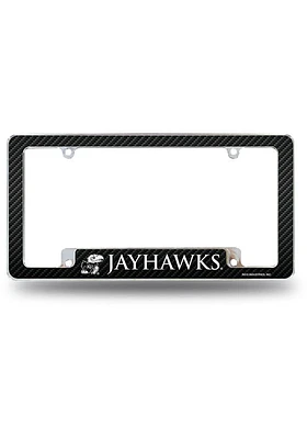 Kansas Jayhawks All Over Chrome License Plate Frame - Blue