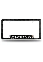Kansas Jayhawks All Over Chrome License Plate Frame - Blue