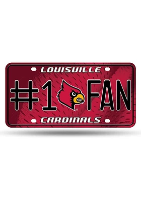 Louisville Cardinals #1 Fan Metal Car Accessory License Plate
