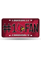 Louisville Cardinals #1 Fan Metal Car Accessory License Plate