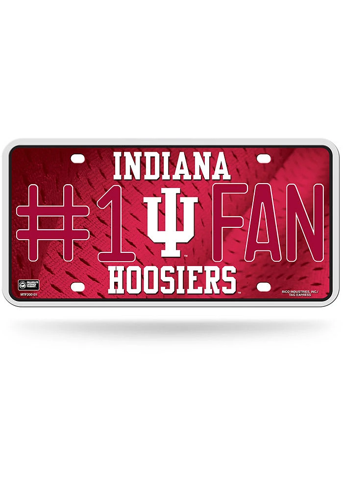 Indiana Hoosiers #1 Fan Metal Car Accessory License Plate