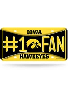 Iowa Hawkeyes Yellow #1 Fan Metal Car Accessory License Plate