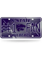 K-State Wildcats Purple #1 Fan Metal Car Accessory License Plate