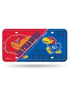 Kansas Jayhawks Blue Metal Car Accessory License Plate