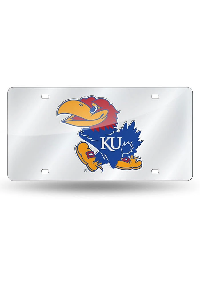 Kansas Jayhawks Blue Acrylic Style Car Accessory License Plate