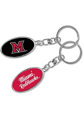 Miami RedHawks Spinner Design Keychain