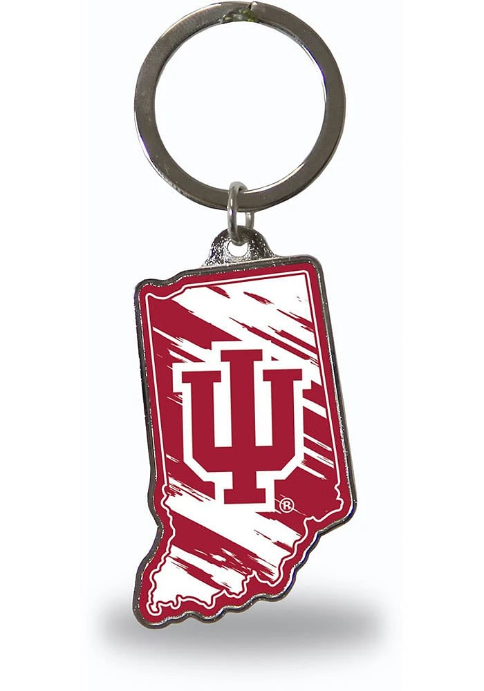 Indiana Hoosiers State Shape Keychain