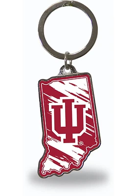 Indiana Hoosiers State Shape Keychain
