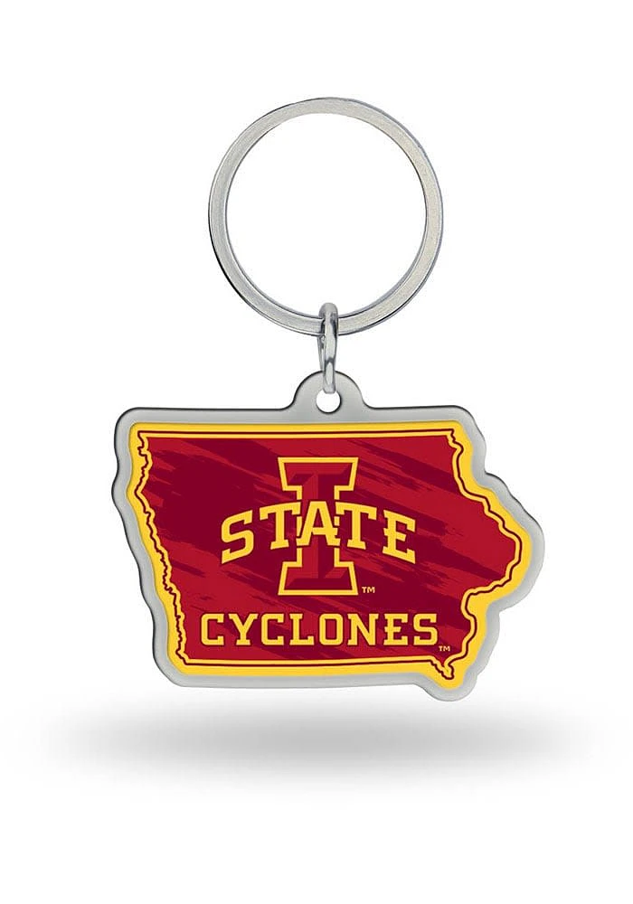 Iowa State Cyclones State Shape Keychain - Cardinal