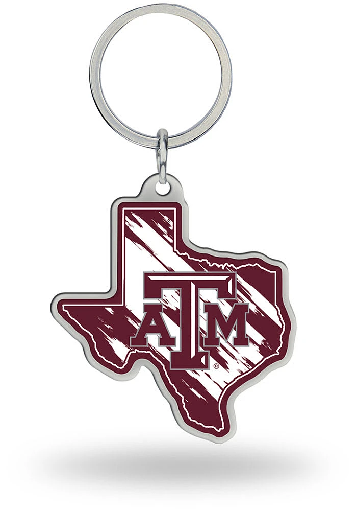 Texas A&M Aggies State Shape Keychain - Maroon