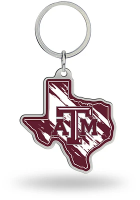 Texas A&M Aggies State Shape Keychain - Maroon