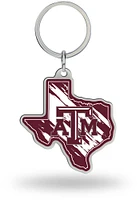 Texas A&M Aggies State Shape Keychain - Maroon