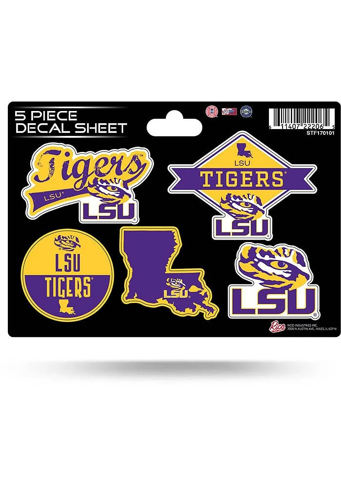 LSU Tigers 5pc Auto Decal - Purple