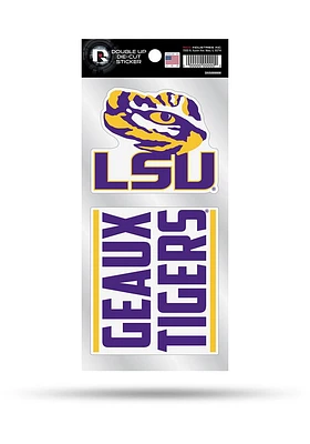 LSU Tigers Double Up Auto Decal - Purple