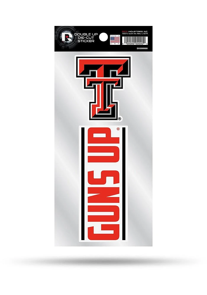Texas Tech Red Raiders Double Up Auto Decal - Red