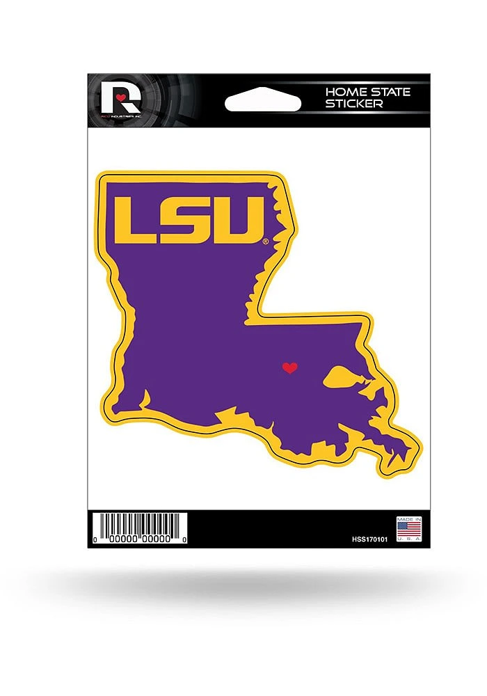 LSU Tigers Home State Auto Decal - Purple