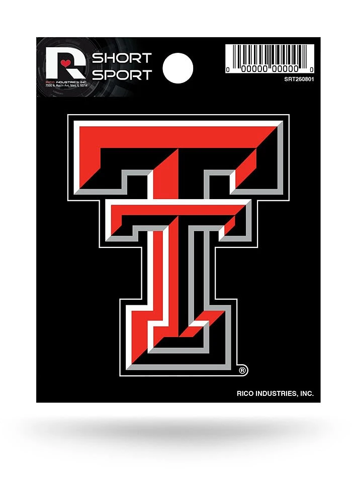 Texas Tech Red Raiders Short Sport Auto Decal - Red