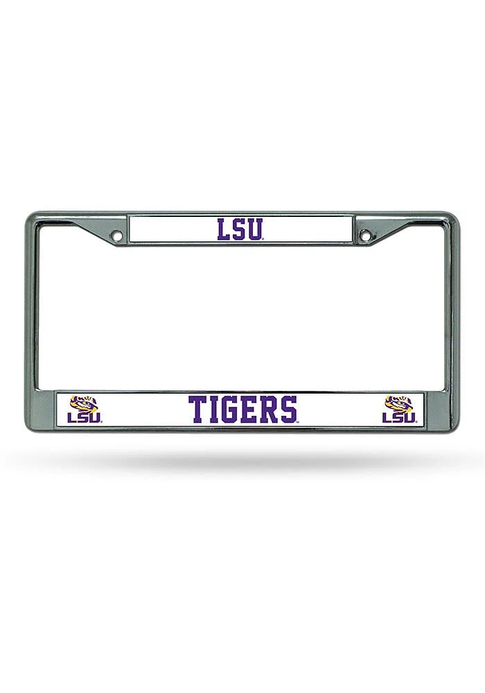 LSU Tigers Chrome License Plate Frame - Purple